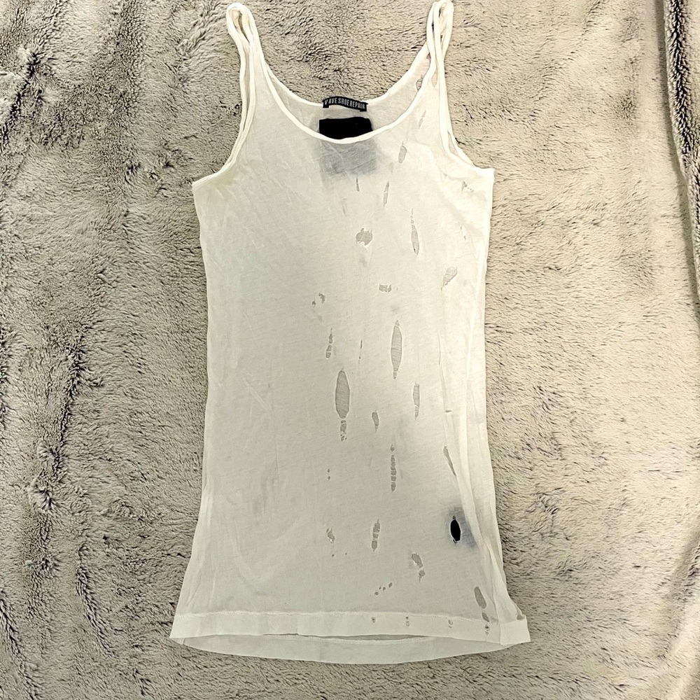 V Ave Shoe Repair distressed tank top